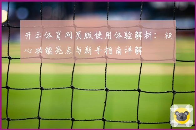 开云体育网页版使用体验解析：核心功能亮点与新手指南详解